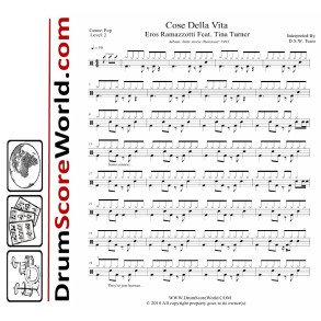 Eros Ramazzotti - Cose Della Vita - Drum Sheet + Play-Along Track